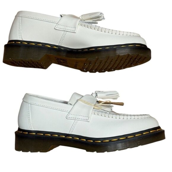 Dr. Martens Sz 38 US 7 Womens Adrian Loafers Off White Smooth Leather Shoes New - Picture 4 of 7